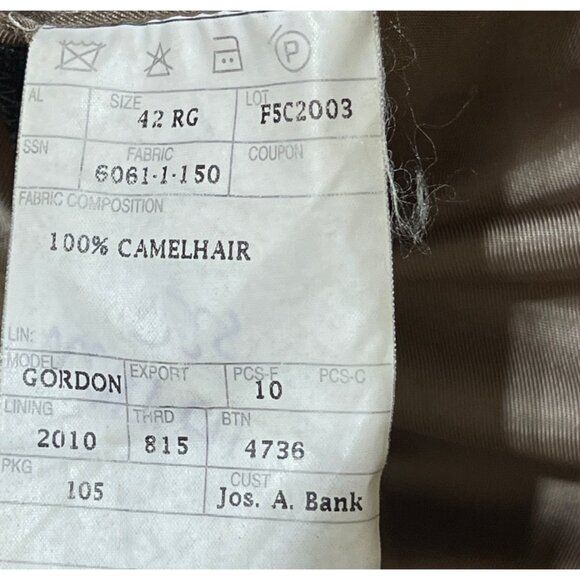 VTG JoS. A. Bank Camel Hair Sport Coat Blazer 42 Reg Brown Men's - Picture 6 of 8